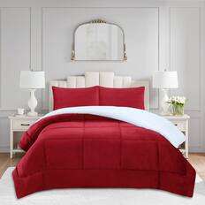 Front. MarCielo - MarCielo 3 Piece Soft Micromink Fluffy Ultra Cozy Sherpa Comforter Set - Red.