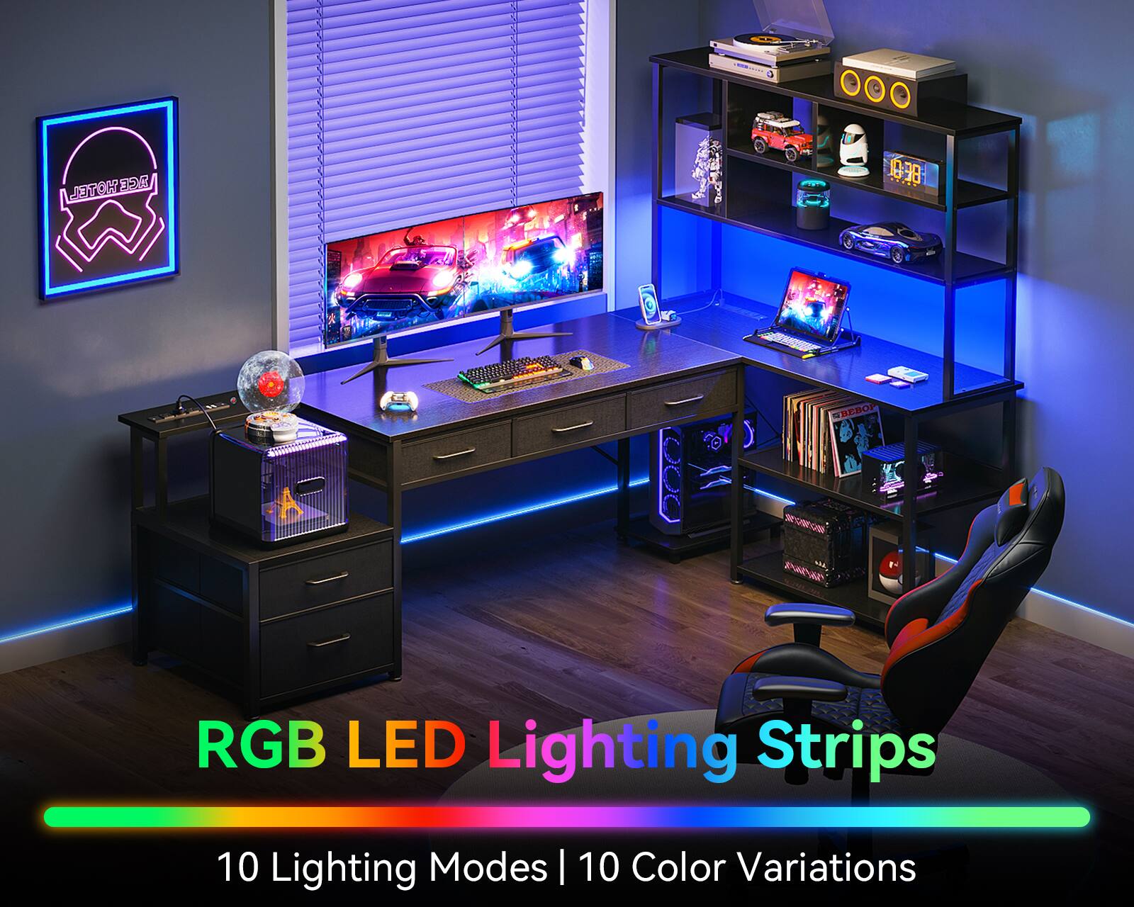 RGB LED Lighting Strips  
10 Lighting Modes | 10 Color Variations