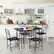Left. Costway - 5 Pcs Modern Dining Table Set 4 Chairs Steel Frame Home Kitchen Furniture Black - Black.