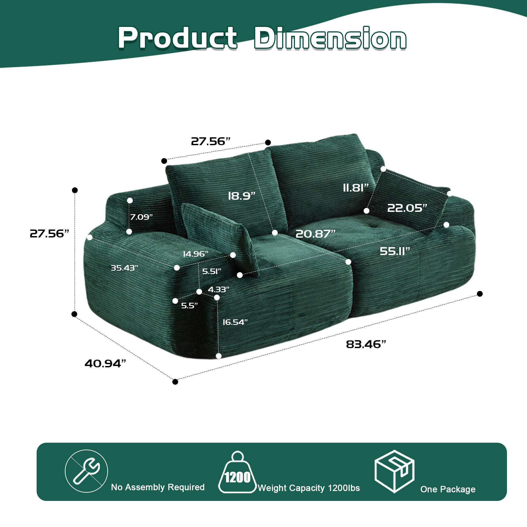 Product Dimension: 27.56" x 7.09" x 18.9" x 11.81" x 22.05" x 27.56" x 14.96" x 20.87" x 55.11" x 35.43" x 4.33" x 5.5" x 16.54" x 83.46" x 40.94"  
No Assembly Required  
Weight Capacity: 1200 lbs  
One Package