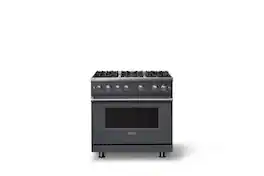 Viking - Pro 5 Series 5.1 Cu. Ft. Freestanding Sealed 6 Burner Gas Convection Range - Cast Black - Cast Black
