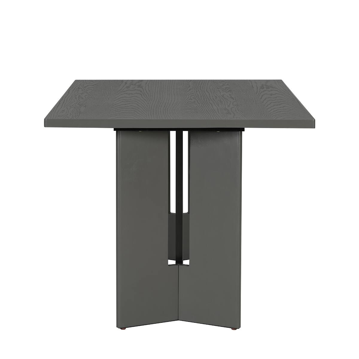 Alt View 7. Loheer - Loheer Gray Farmhouse Dining Table, 60 Inch Rectangular Table with Cutout Legs - Gray.