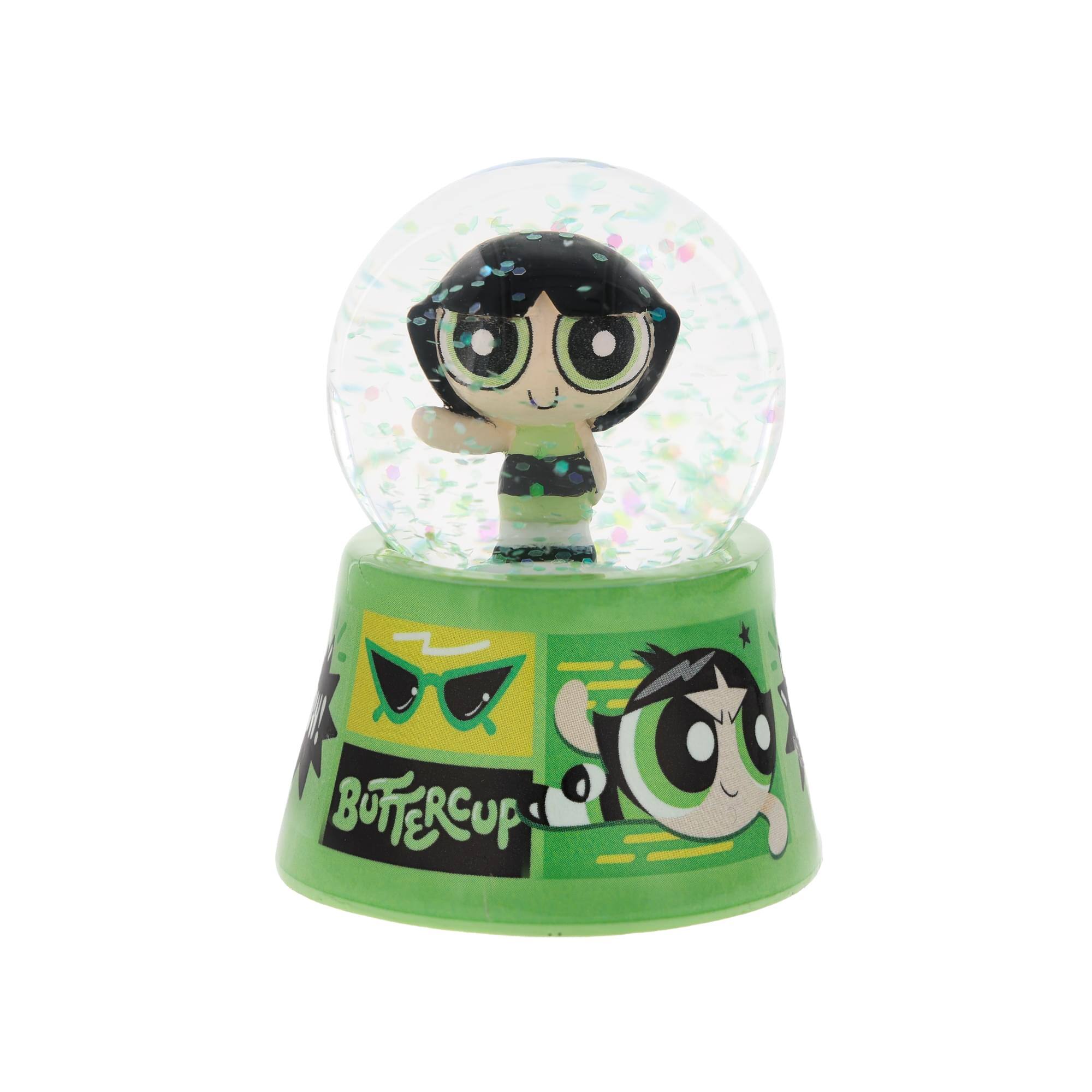 Silver Buffalo - The Powerpuff Girls Buttercup Comic Panels 3-Inch Mini Light-Up Snow Globe - Green