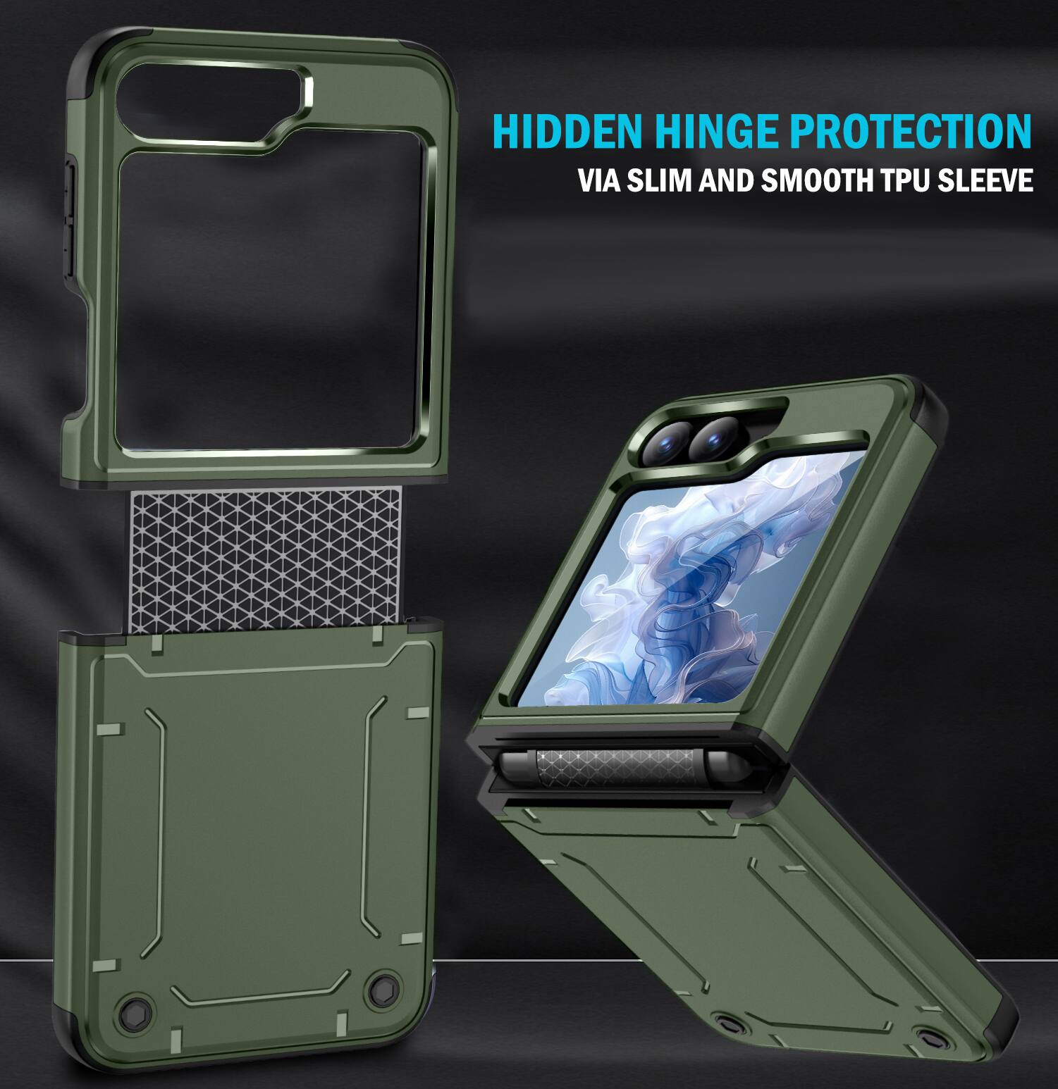 HIDDEN HINGE PROTECTION VIA SLIM AND SMOOTH TPU SLEEVE