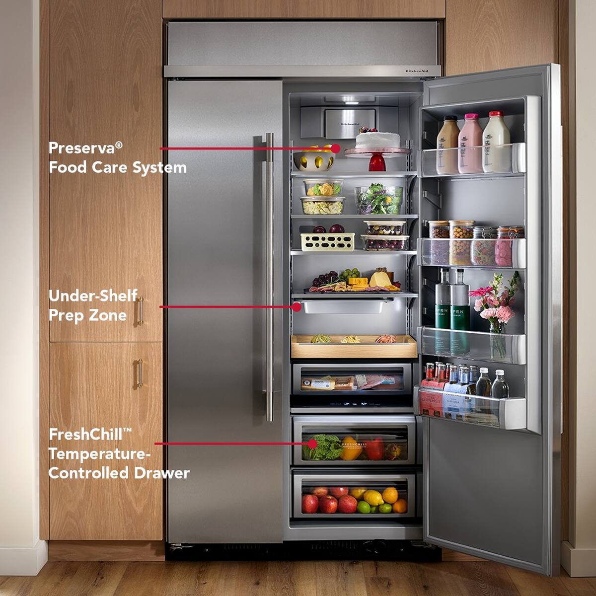 Preserva® Food Care System  
Under-Shelf Prep Zone  
FreshChill™ Temperature-Controlled Drawer