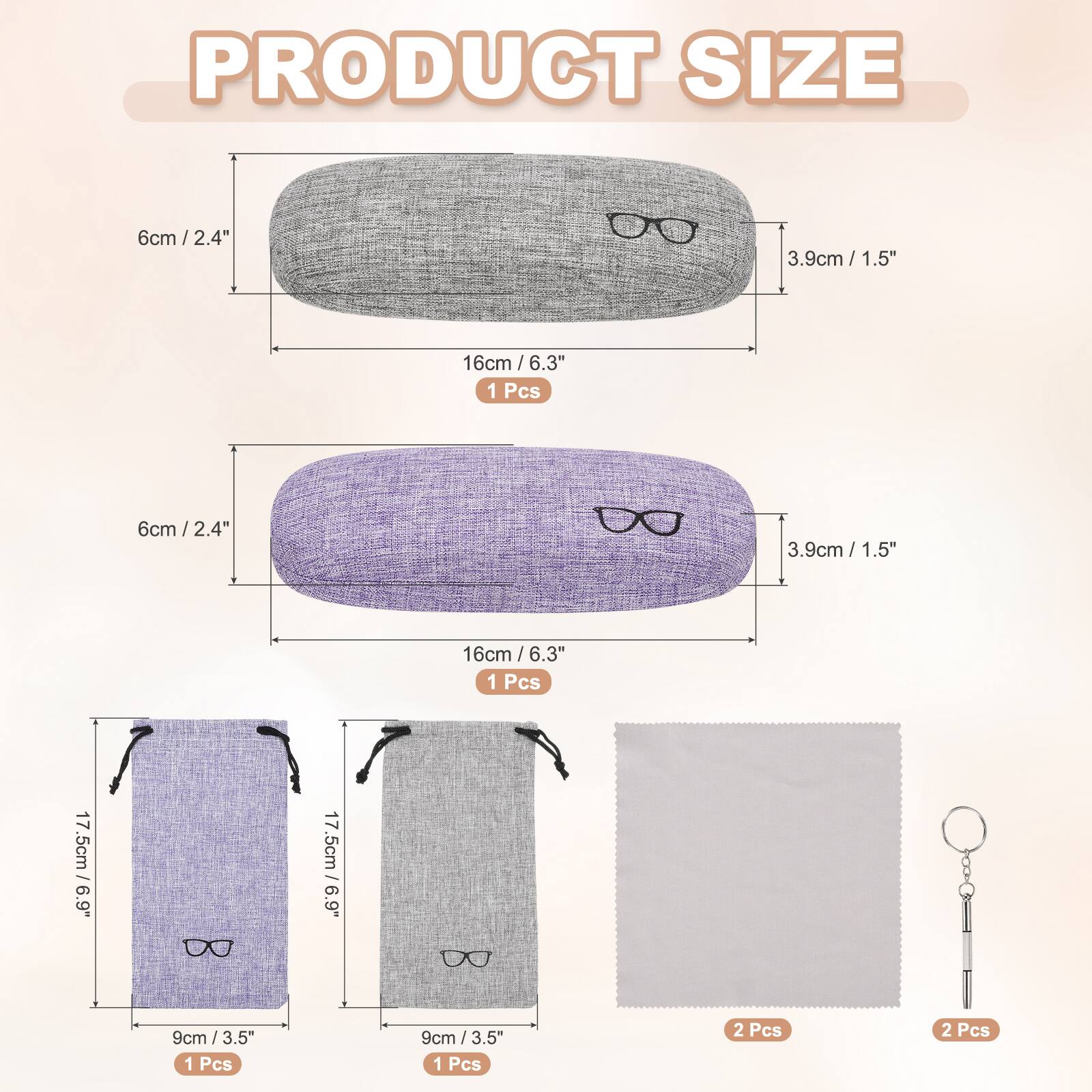 PRODUCT SIZE

6cm / 2.4" x 3.9cm / 1.5" x 16cm / 6.3" 1 Pcs

6cm / 2.4" x 3.9cm / 1.5" x 16cm / 6.3" 1 Pcs

17.5cm / 6.9" x 9cm / 3.5" 1 Pcs

9cm / 3.5" 1 Pcs

2 Pcs

2 Pcs