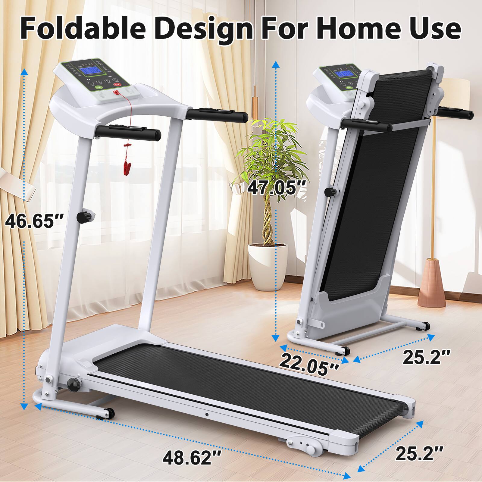 Foldable Design For Home Use

- 47.05"
- 46.65"
- 22.05"
- 25.2"
- 48.62"
- 25.2"