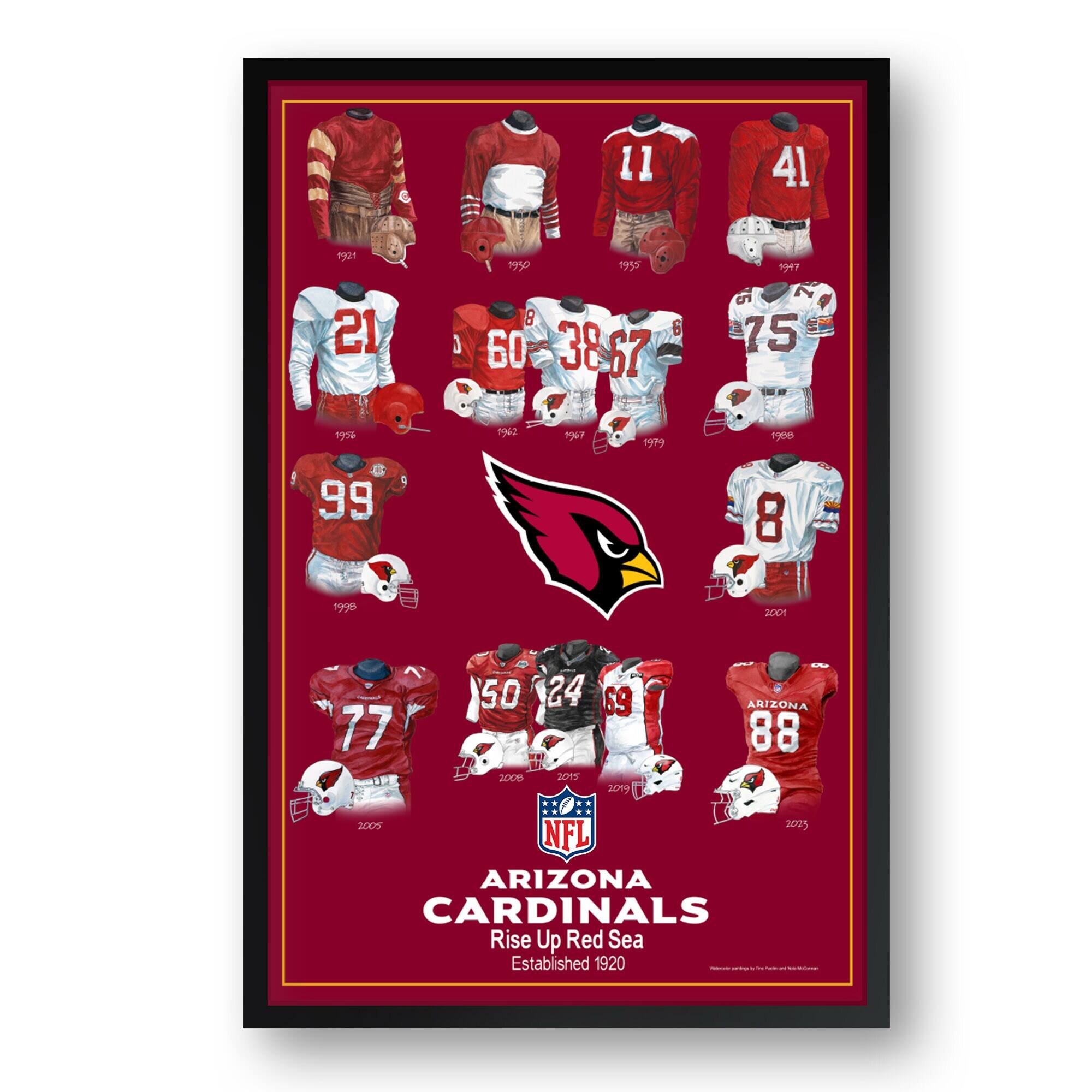 Arizona Cardinals 14" x 20" Uniform Heritage Framed Art Print