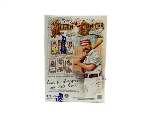 D'S WORLD TOPPS & ALLEN & GINTER 90 ANNIVERSARY TOPPS 2025
THE CARDS SHOWN MAY NOT NECESSARILY BE THE ONES INSIDE
Look for Autograph* and Relic Cards!
MAY CONTAIN REDEMPTION CARDS WITH EXPIRATION DATES
NO PURCHASE NECESSARY visit TOPPS.COM/NPN FOR DETAILS AND ENTRY
PLAYERS MAJOR LEAGUE BASEBALL OFFICIALLY LICENSED PRODUCT OF MAJOR LEAGUE BASEBALL