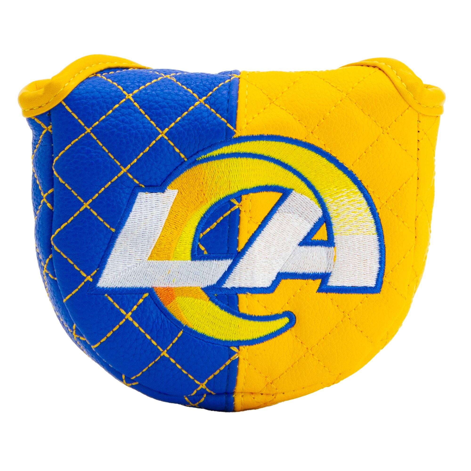 Front. Team Golf - Los Angeles Rams Quilted Mallet Putter Cover - Multicolor.
