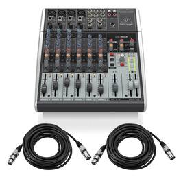 Behringer - XENYX 1204USB Premium Mixer, w/15' 8mm XLR Mic Cable/Mono Y Cable