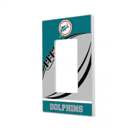 Keyscaper - Miami Dolphins Passtime Design Single Rocker Lightswitch Plate - Multicolor
