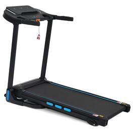 Lycvki - 3.5HP Auto Fold Treadmill Home Incline 10MPH 350LBS Heart Rate USB Bluetooth - Black