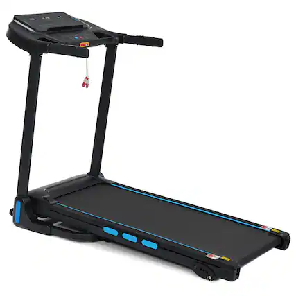 Front. Lycvki - 3.5HP Auto Fold Treadmill Home Incline 10MPH 350LBS Heart Rate USB Bluetooth - Black.