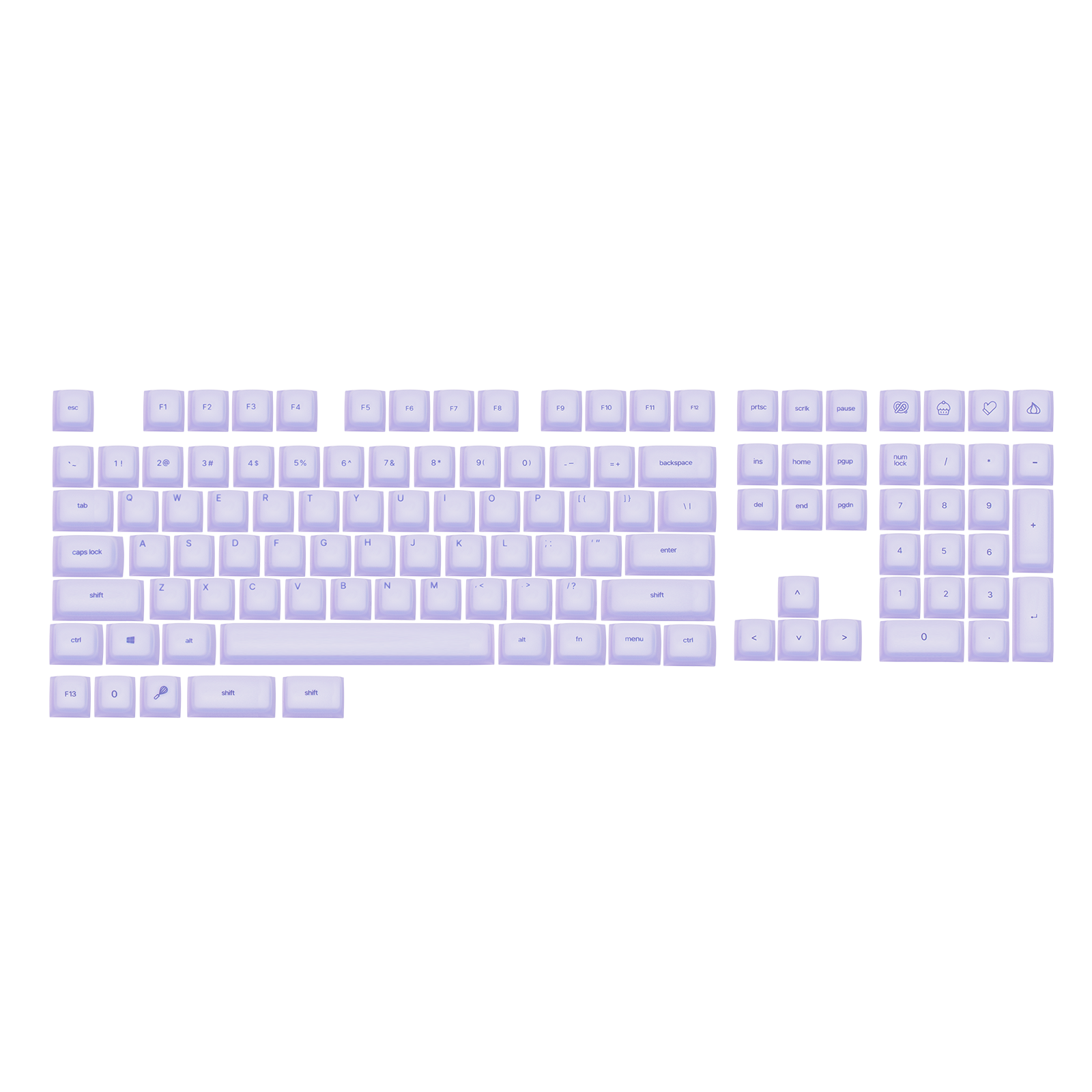 EPOMAKER - AegisSil Keycap Set, Silicone Material, Cherry Profile, 113 Keys - Purple