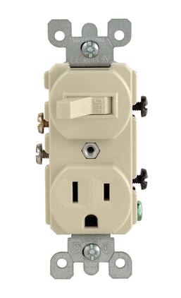 Leviton - 108-05225-ISP Combo Single-Pole Switch and Receptacle - Ivory