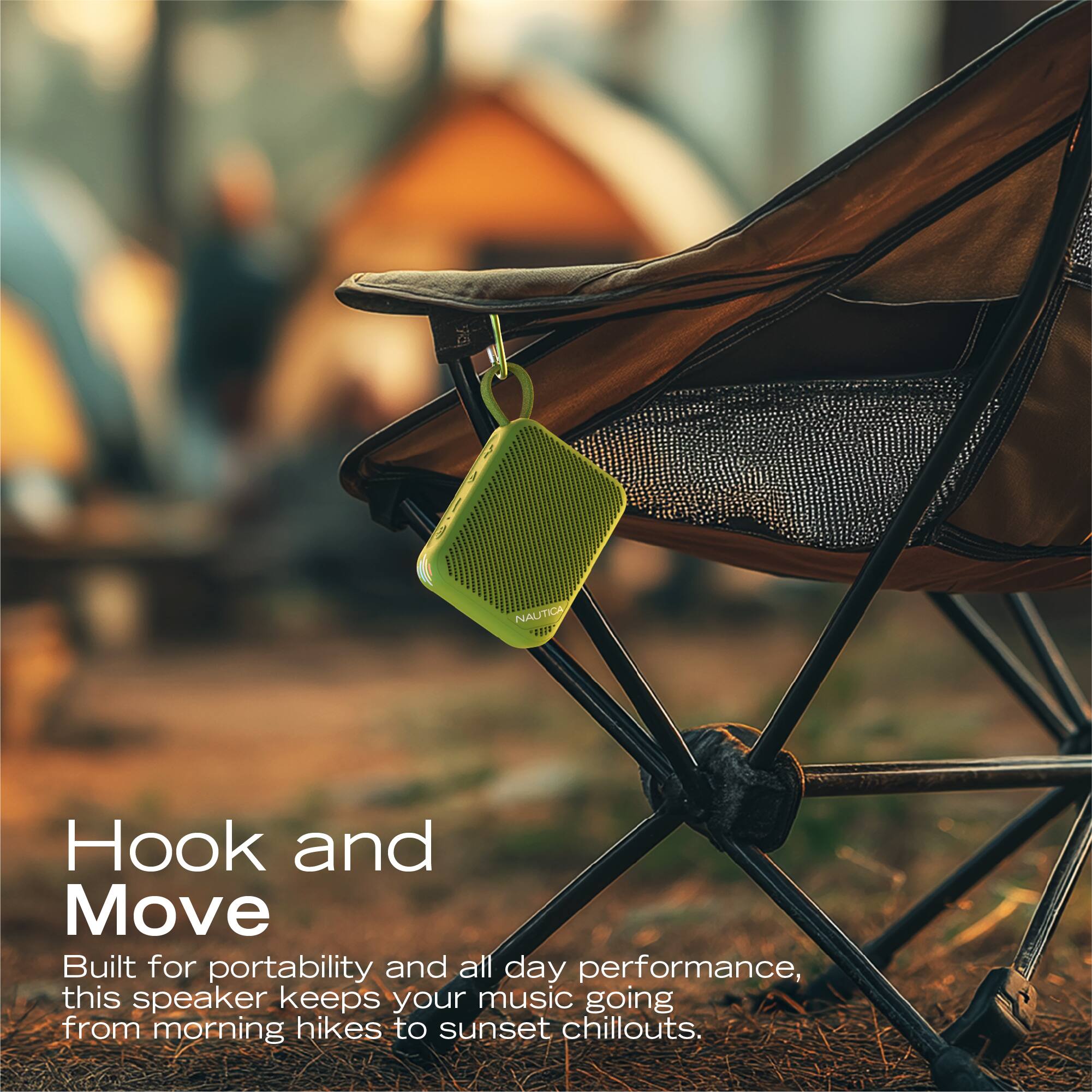 NAUTICA Hook and Move

Built for portability and all day performance, this speaker keeps your music going from morning hikes to sunset chillouts.