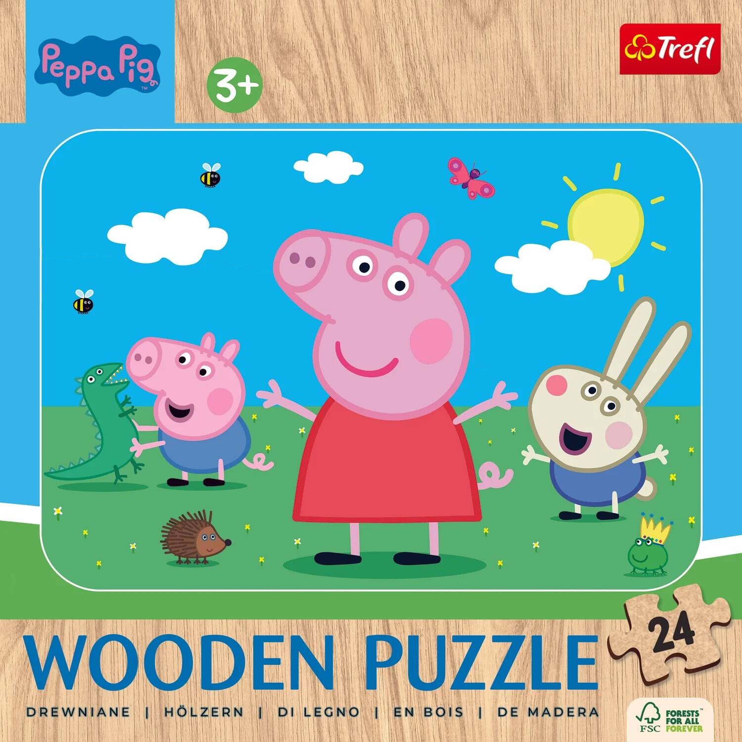 Peppa Pig 3+ Trefl 24 Wooden Puzzle  
Drewniane | Holzern | Di Legno | En Bois | De Madera  
Forests for All FSC Forever
