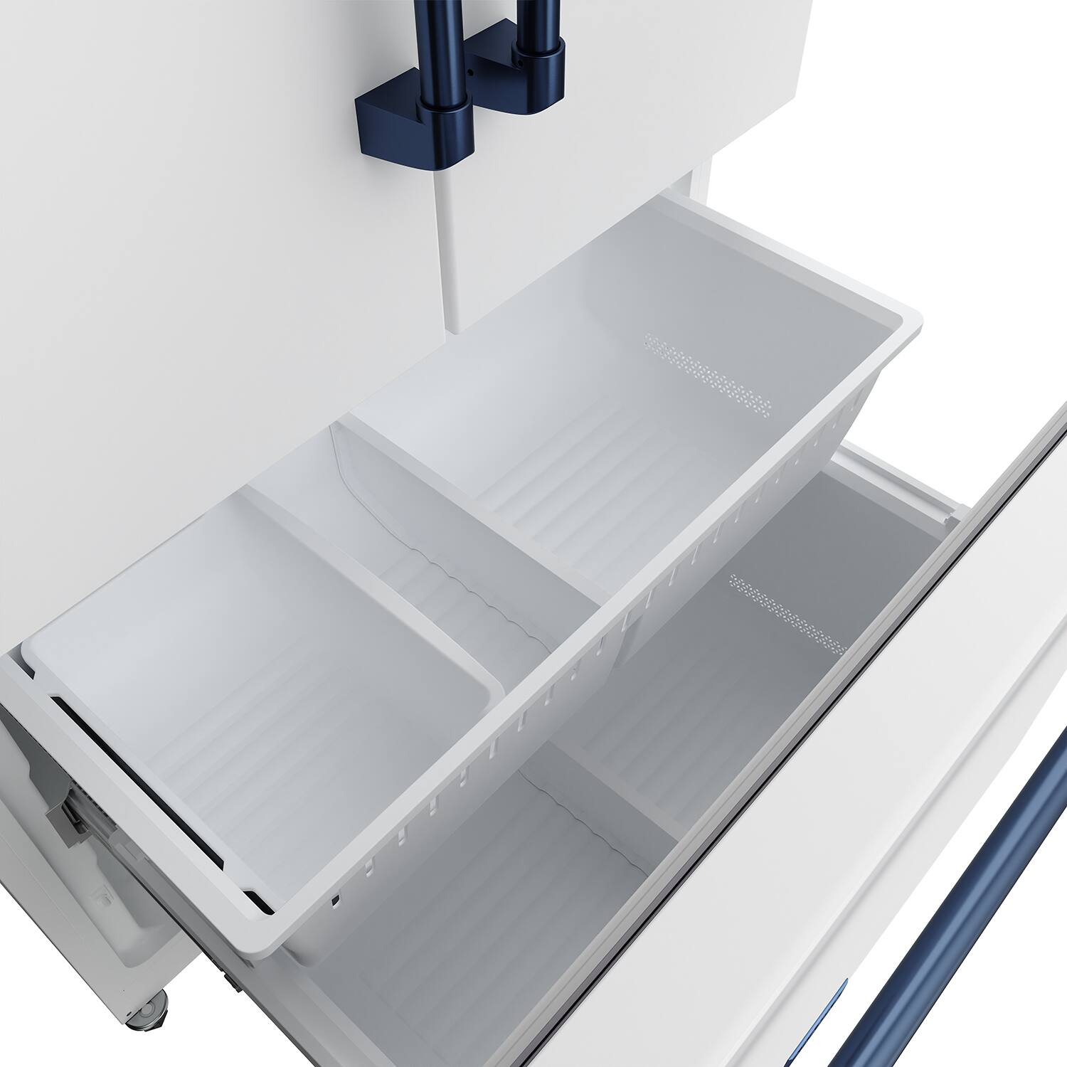 Alt View 6. Thor Kitchen - 36 in. Wide Gordon Ramsay Series by Thor Kitchen 20.3 Cu. Ft. Counter Depth Refrigerator with Navy Blue Hardware - Matte White.