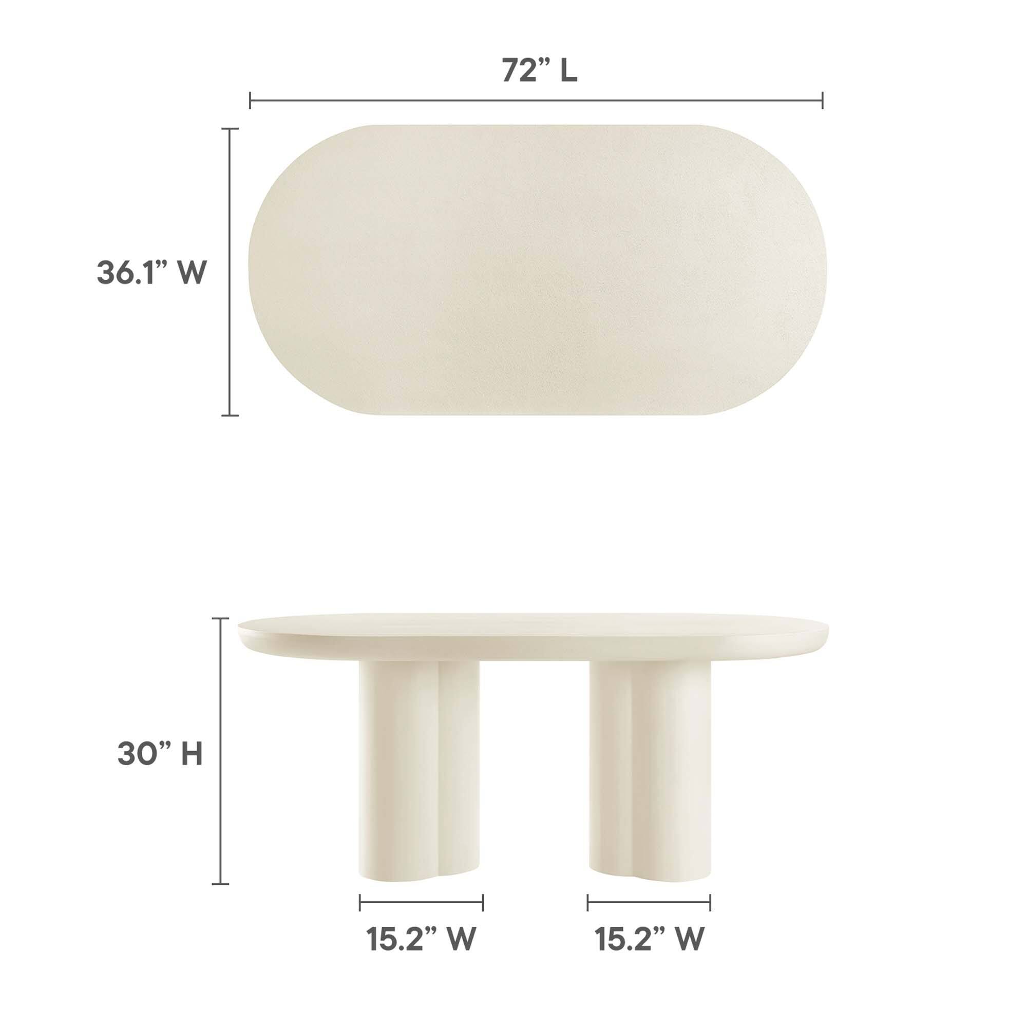 72" L  
36.1" W  
30" H  
15.2" W  
15.2" W