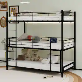 Loheer - Twin Size Iron Bed Frame Heavy Duty Metal Base Noise Free Sturdy Steel Support for Small Spaces - Black