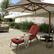 Left. Mondawe - Adjustable Outdoor Chaise Lounge with Armrest and Cushion - Orange Red.