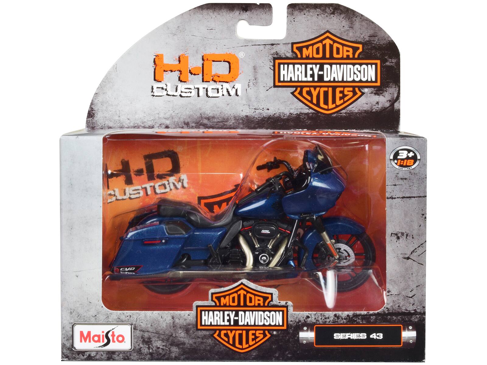 MOTOR H-D HARLEY-DAVIDSON CUSTOM CYCLES  
H-D CUSTOM  
3+ 1:18  
MAISTO  
MOTOR HARLEY-DAVIDSON CYCLES SERIES 43