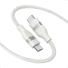 Front. Anker - Anker Nano USB C Cable Softline 240W Flexible Multi-Color Braided Cord - White.
