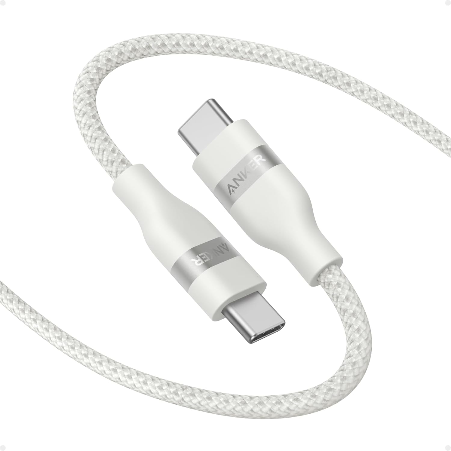 Front. Anker - Anker Nano USB C Cable Softline - White.