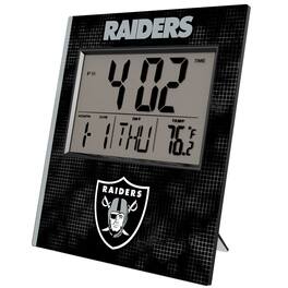 Keyscaper - Las Vegas Raiders Cross Hatch Digital Desk Clock - Multicolor