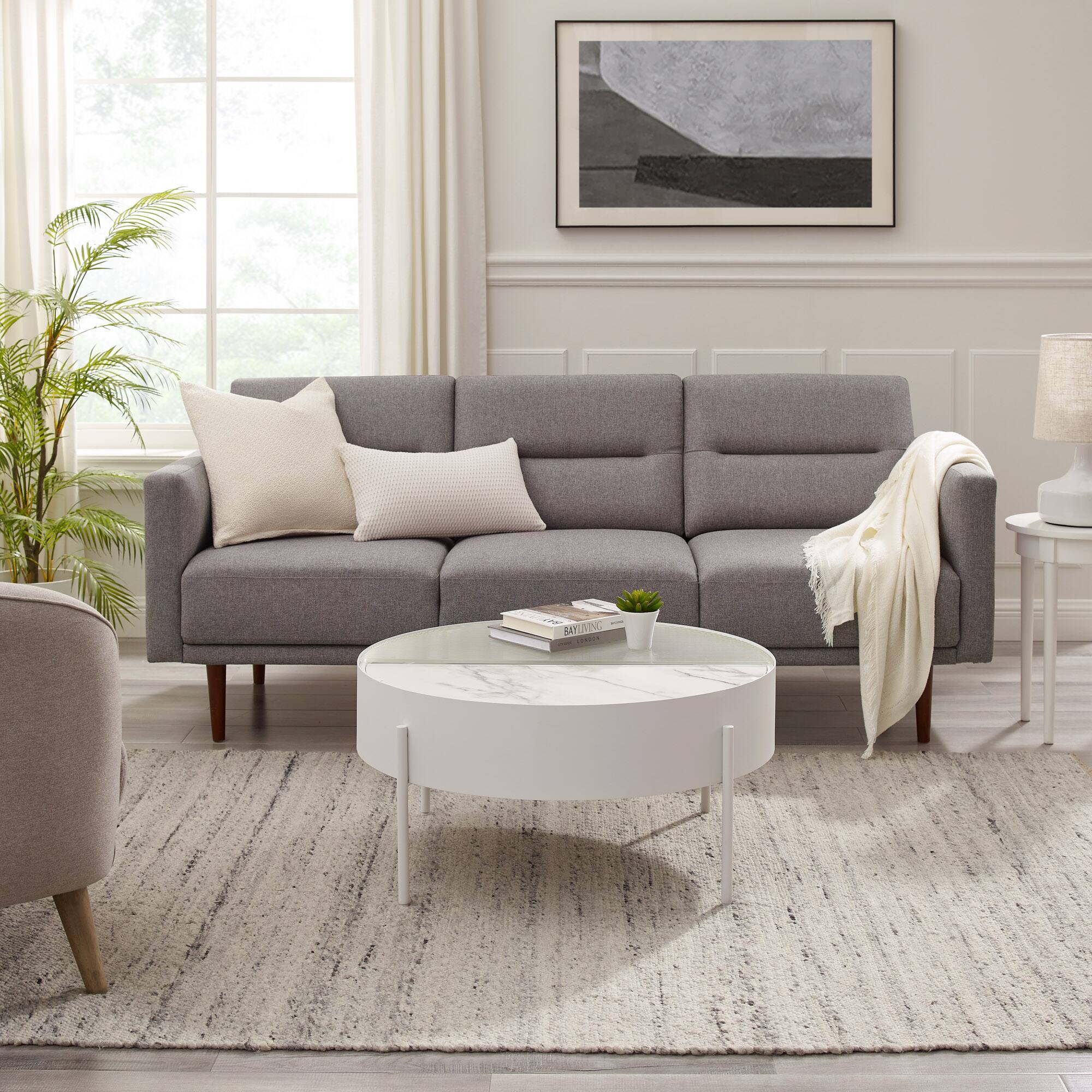 Alt View 11. Walker Edison - Modern Sliding-Top Coffee Table - White.