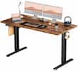 Front. Bestier - 55in Brown Electric Standing Desk Height Computer Home Office Desk with Hooks and Wire Holes - Brown.