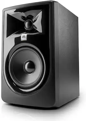 Front. JBL - JBL 305PMkII Professional 5-Inch 2-Way Powered, Active Monitor Speaker, Black - Black.