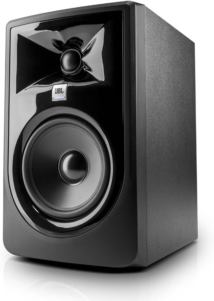 Front. JBL - JBL 305PMkII Professional 5-Inch 2-Way Powered, Active Monitor Speaker, Black - Black.