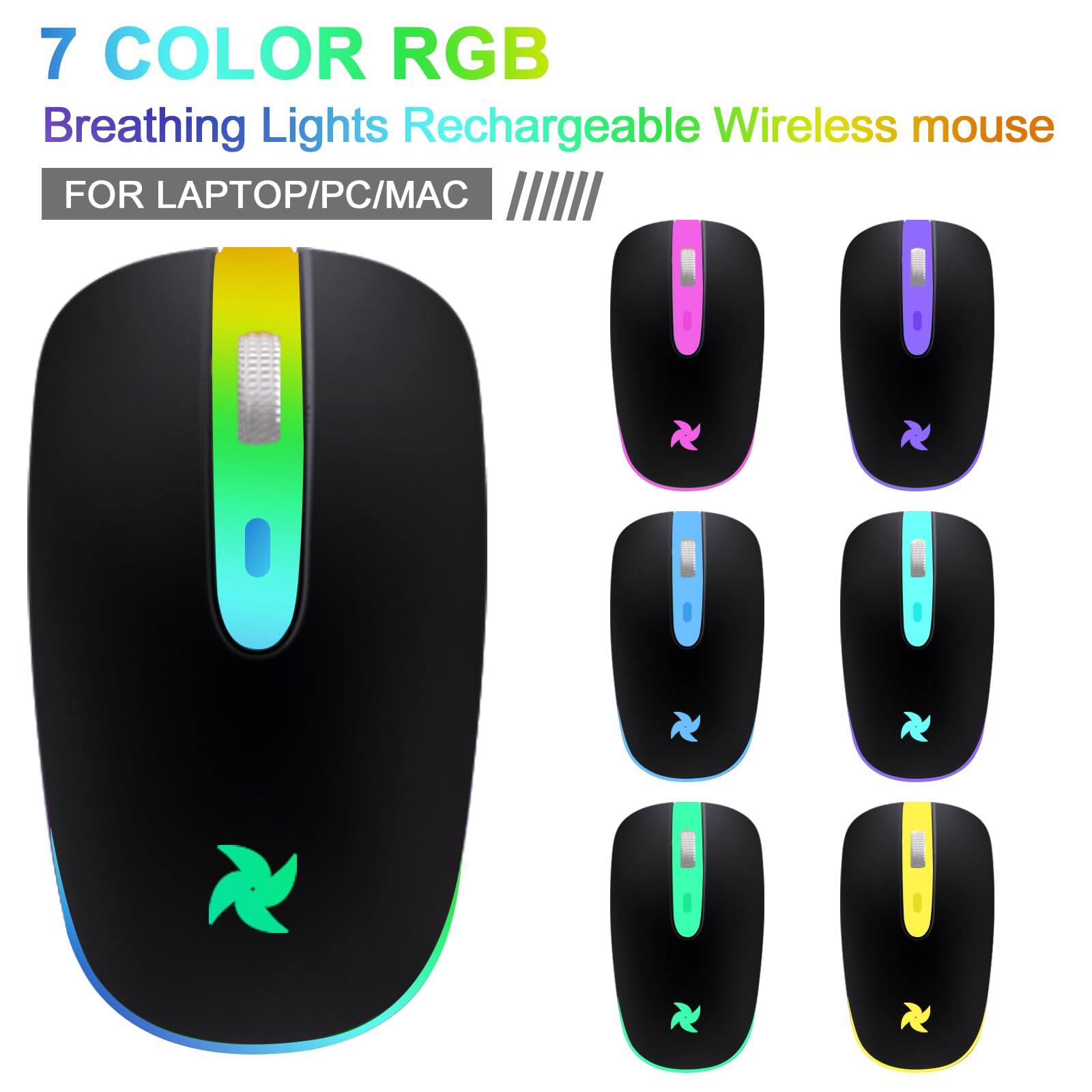 7 COLOR RGB  
Breathing Lights Rechargeable Wireless Mouse  
FOR LAPTOP/PC/MAC