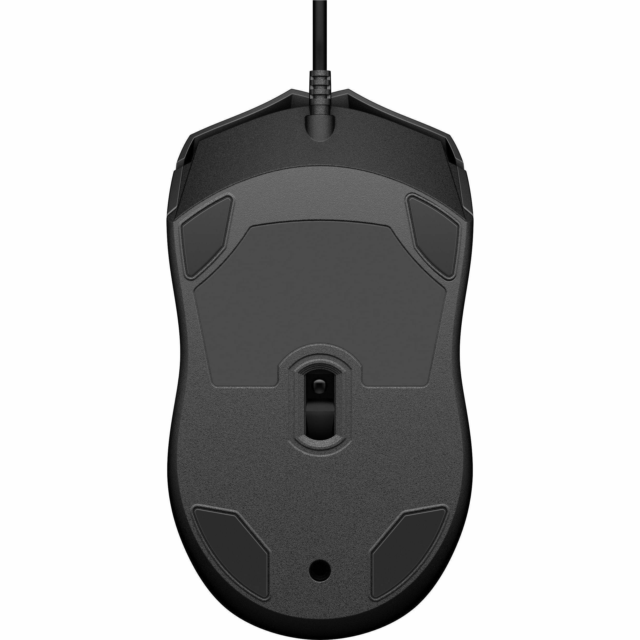 Alt View 3. HP - HP Wired Mouse 100 - Optical - Cable - Black - USB Type A - 1600 dpi - Scroll Wheel - 3 Button(s) - Symmetrical - Black.