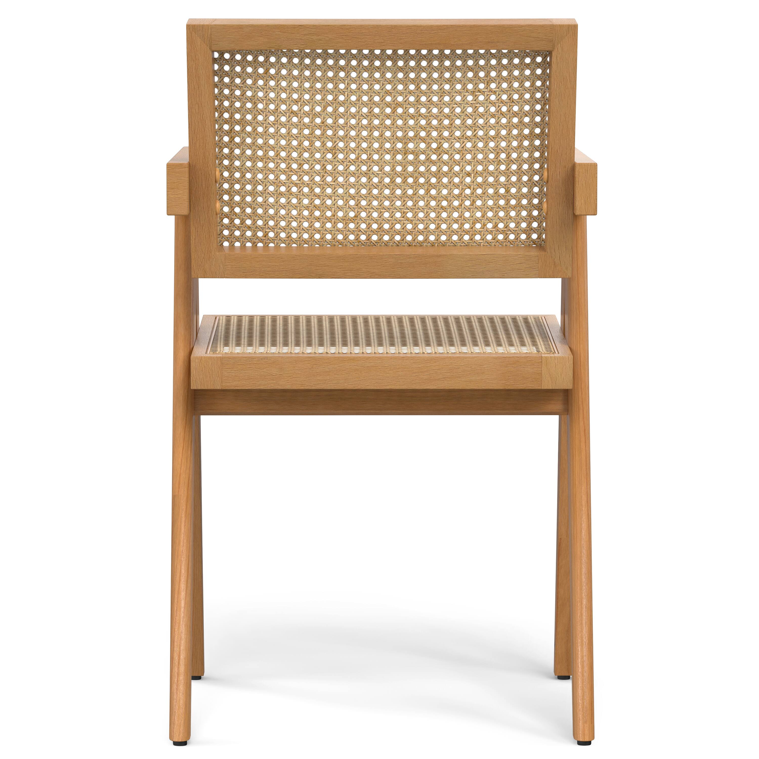 Back. Simpli Home - Regina Dining Armchair (Set of 2) in Natural - Natural.