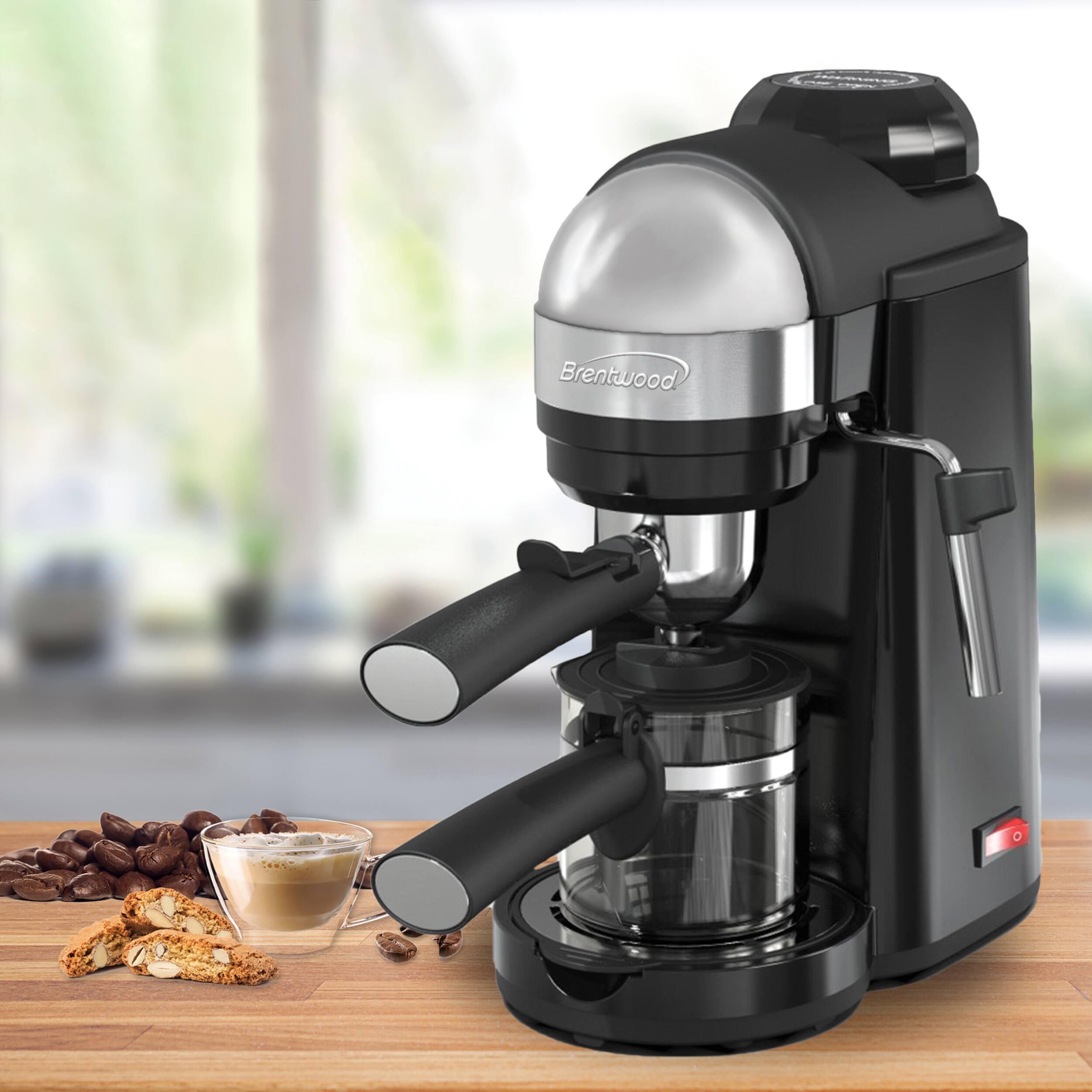 Alt View 7. Brentwood - Brentwood GA-135BK Espresso and Cappuccino Maker in Black - Black.