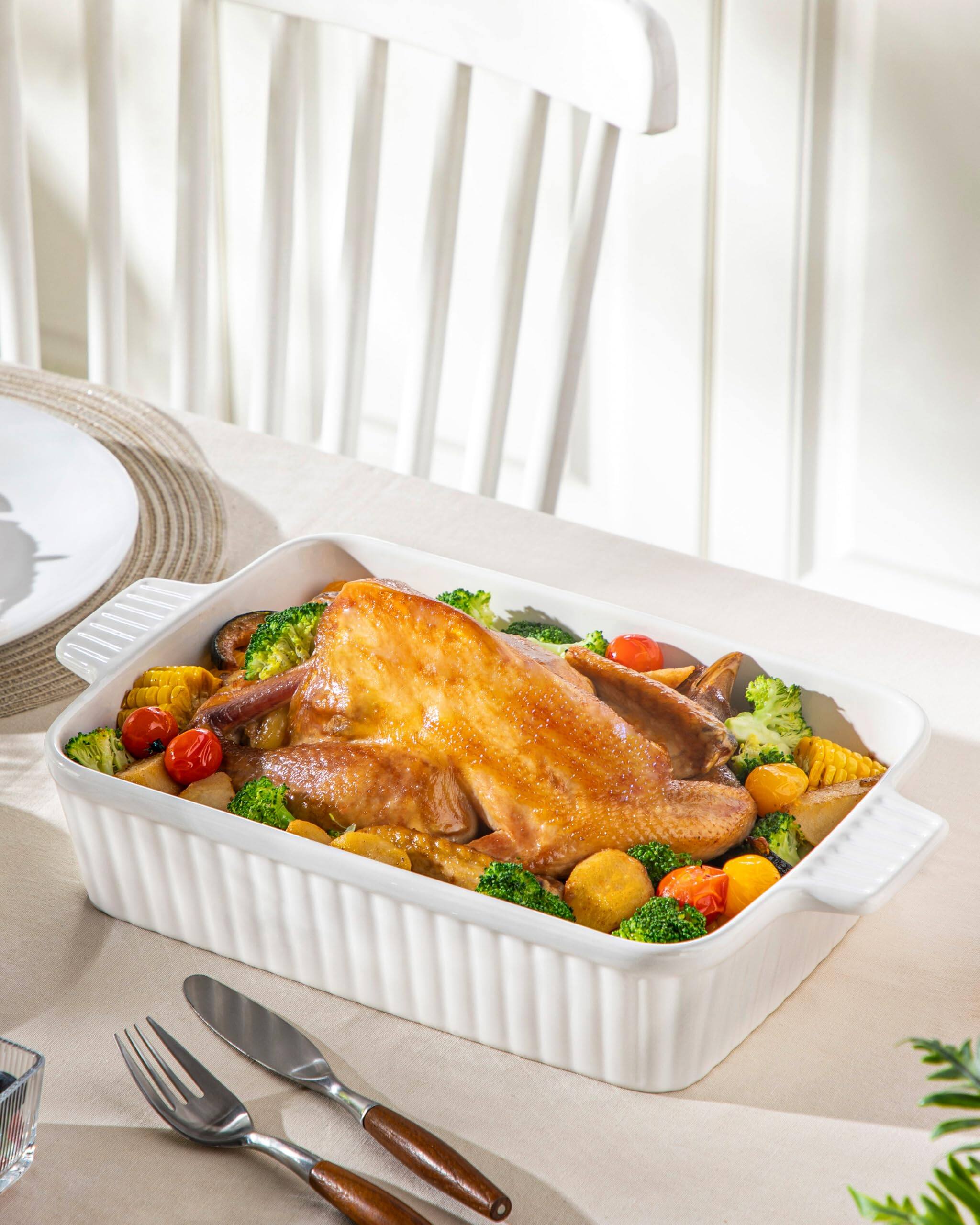 Alt View 6. Stylel Star - 4.4 Qt Baking Dish 9x13 Large Casserole For Oven Ceramic Pan Rectangular Lasagna Deep With Handles Durable Microwave.