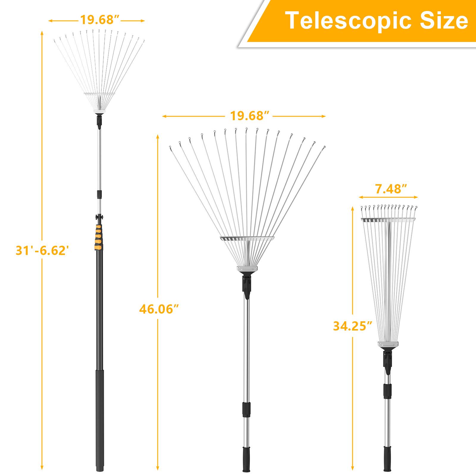 19.68" Telescopic Size  
19.68"  
7.48"  
31'-6.62'  
46.06"  
34.25"