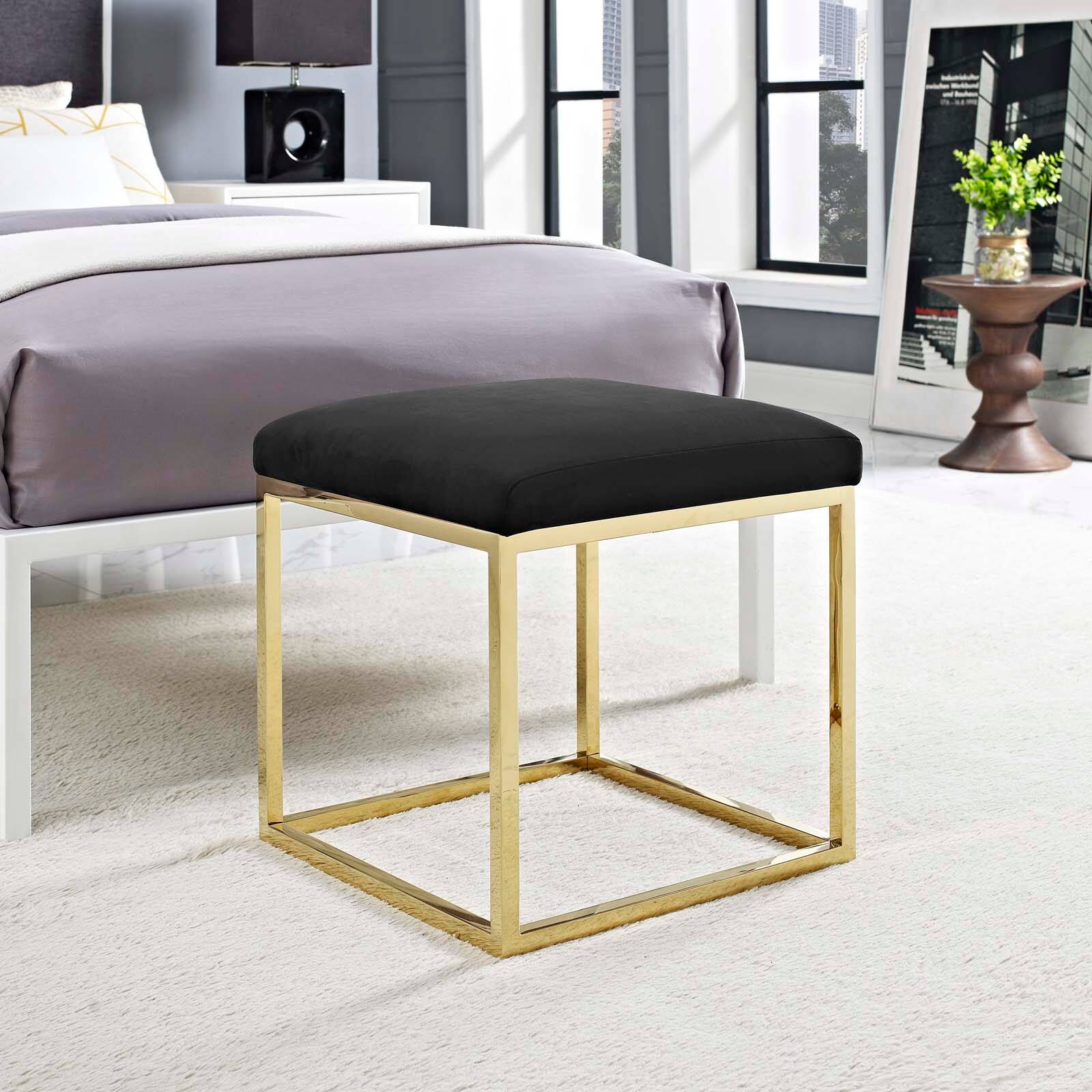 Left. Modway - Anticipate Ottoman by Modway - EEI-2849-GLD-BLK.