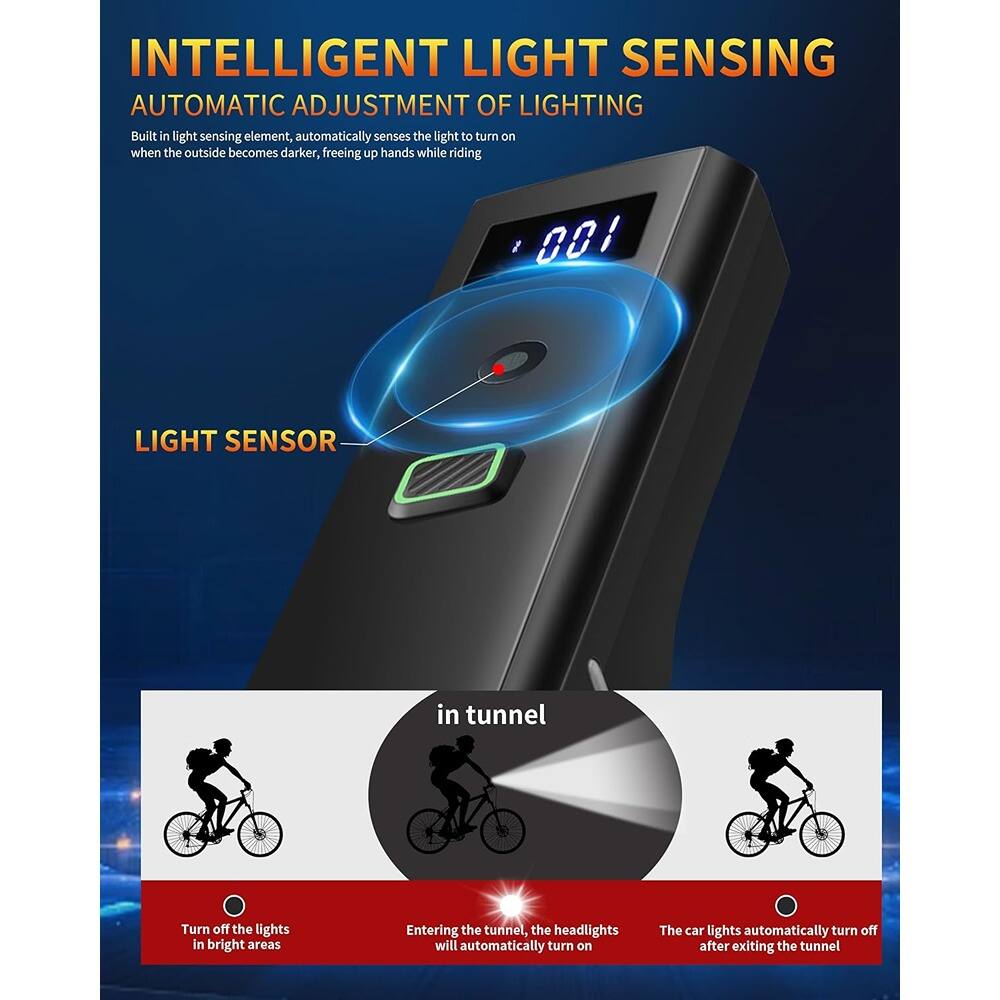 **INTELLIGENT LIGHT SENSING**  
**AUTOMATIC ADJUSTMENT OF LIGHTING**

Built in light sensing element, automatically senses the light to turn on when the outside becomes darker, freeing up hands while riding.

**LIGHT SENSOR**

- Turn off the lights in bright areas
- Entering the tunnel, the headlights will automatically turn on
- The car lights automatically turn off after exiting the tunnel