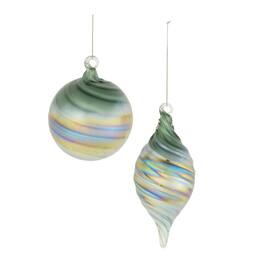 BreeBe - Green Iridescent Ornaments (Set of 12) - Green, Iridescent