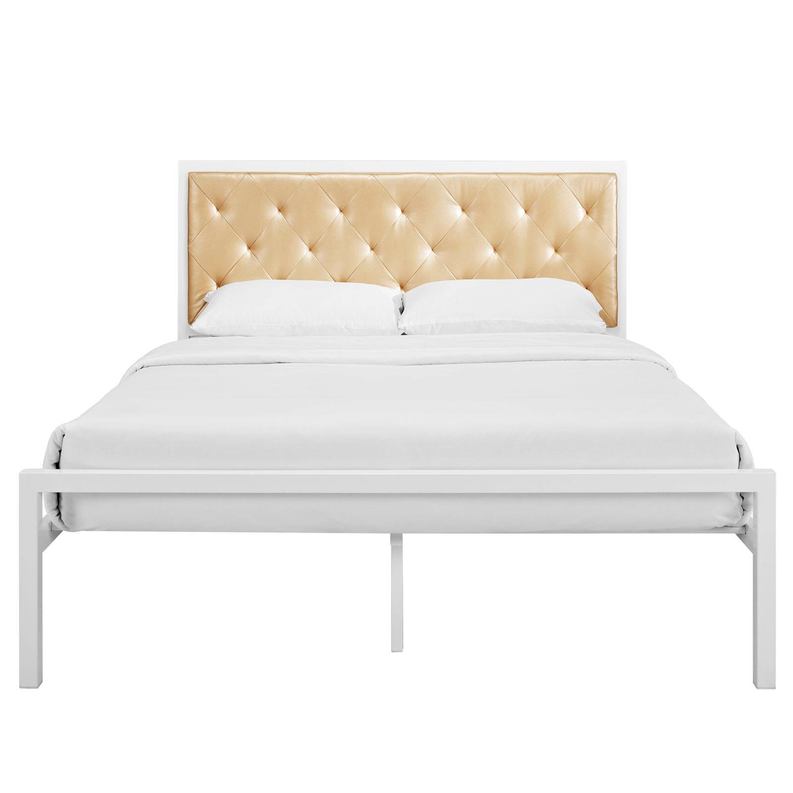 Back. Modway - Alina Platform Twin Bed Frame - Gray.
