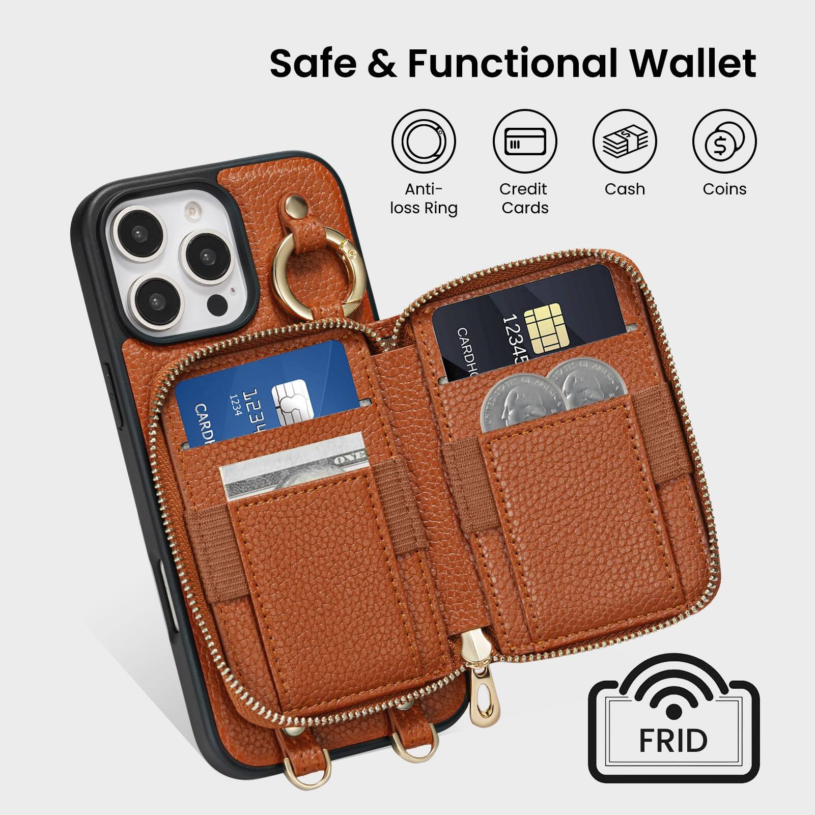 Safe & Functional Wallet

Anti-loss Ring
Credit Cards
Cash
Coins

1234567890123456
CARDHOLD
FRID