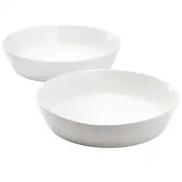 Martha Stewart - Selma 2 Piece 8 Inch Fine Ceramic Dinner Bowl Set - White