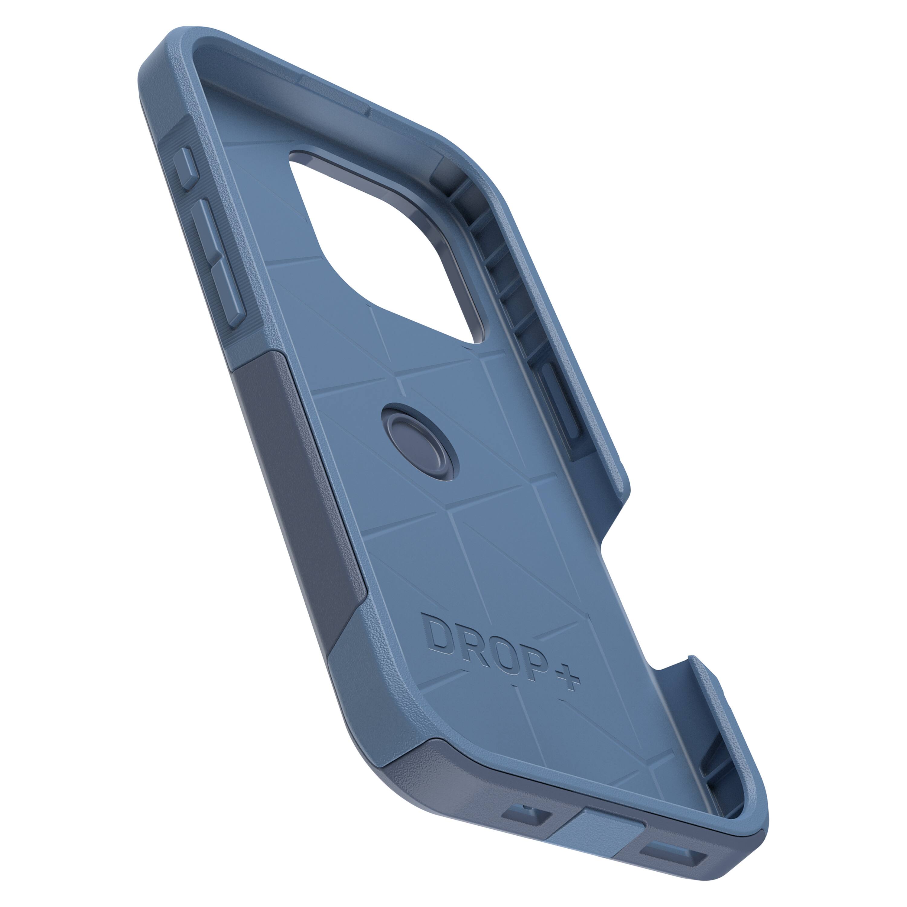 Left. OtterBox - Commuter Series Hard Shell for MagSafe for Apple iPhone 16 Pro - Baby Blue Jeans.