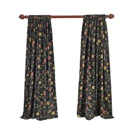 RLF Home - NightFall 100% Cotton Rod Pocket Window Curtain set of 2 Panels 100" x 96" - Black