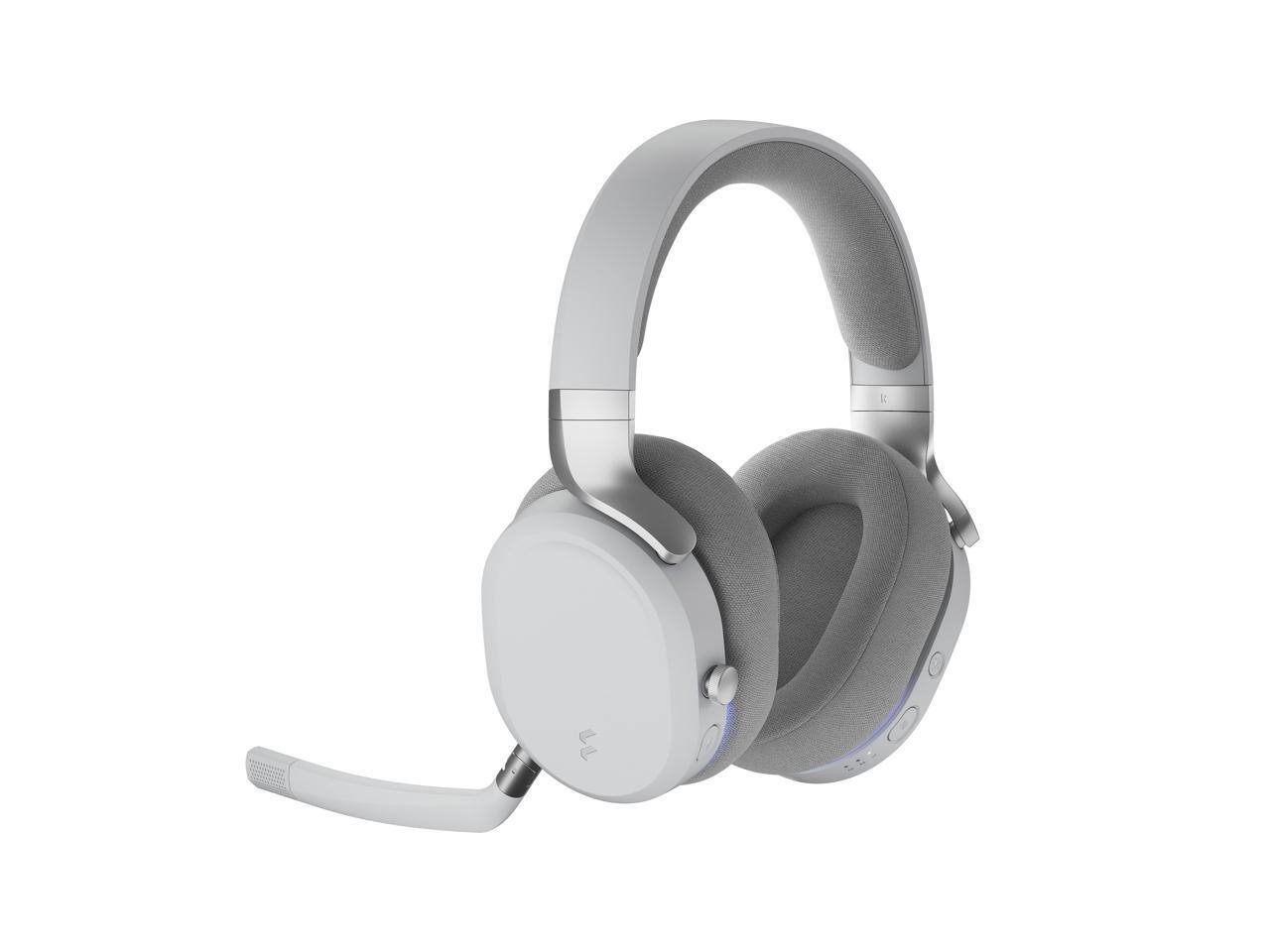 Alt View 4. Fractal Design - Fractal Design Scape RGB Wireless Gaming Headset - USB Dongle, BT 5.3, 40-Hr Battery, Charging Stand - Gray.