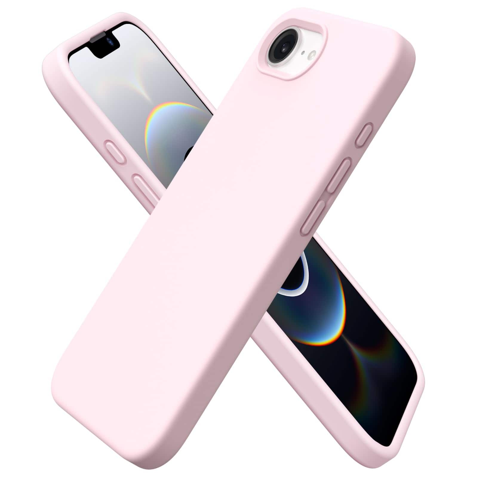 Front. Ornarto - ORNARTO Compatible with iPhone 16e Case 6.1", Liquid Silicone Shockproof Protective Cover - Chalk Pink - Chalk Pink.